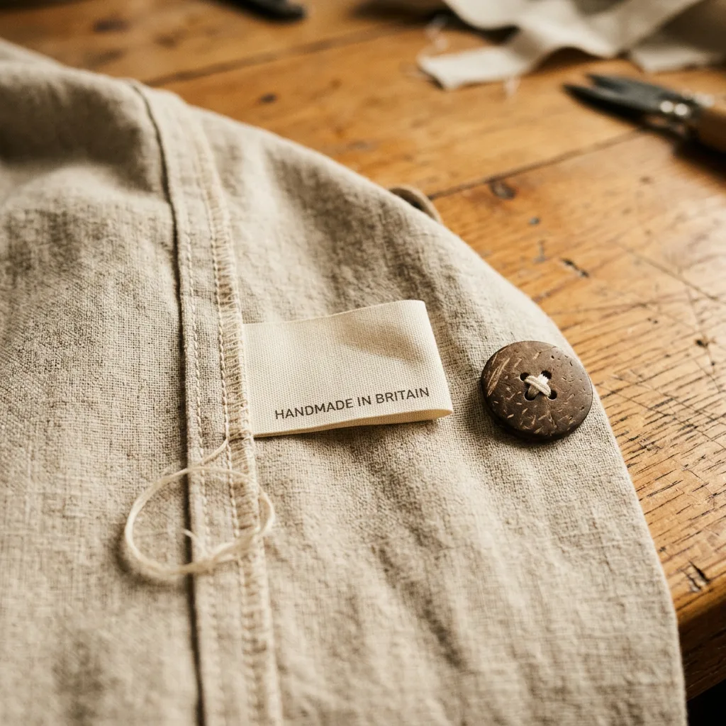 MARÉ woven label on shirt